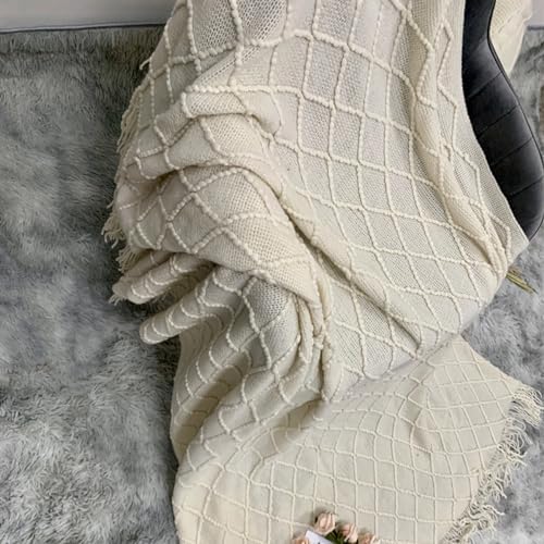 50" × 70" Knitted Throw Blanket, Soft & Cozy Decorative Throw Blankets