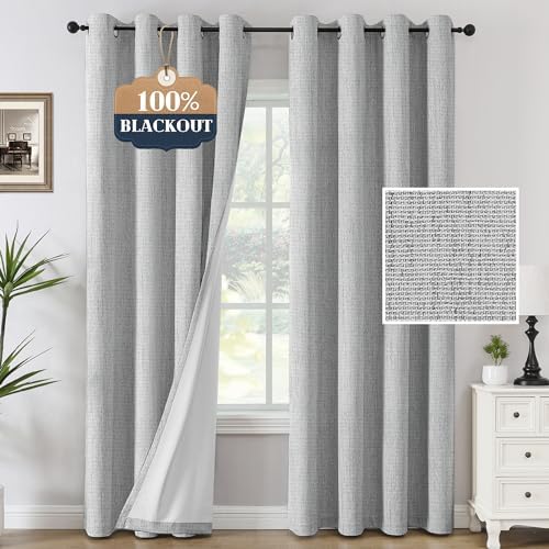 H.VERSAILTEX Chenille Curtains 96 inch Length 2 Panels 100% Blackout