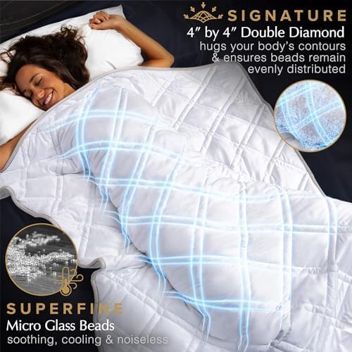Aricove Cooling Weighted Blanket, 10 lbs, Twin Size for Adults, Luxury