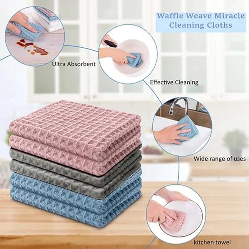 4 Pack 11.8x11.8 Inch Microfiber Cleaning Cloth for Glasses, Washable