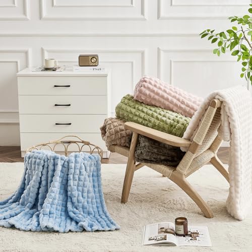 FY FIBER HOUSE Bed Blanket for Couch Soft Warm Fuzzy King Size
