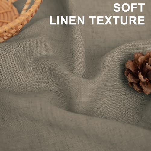 Taupe Back Tab Linen Curtains 96 Inches Long for Living Room Bedroom 2