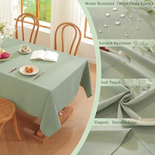 Alsoo Square Table Cloth, 60X60 Inch Linen Textured Tablecloth Spring