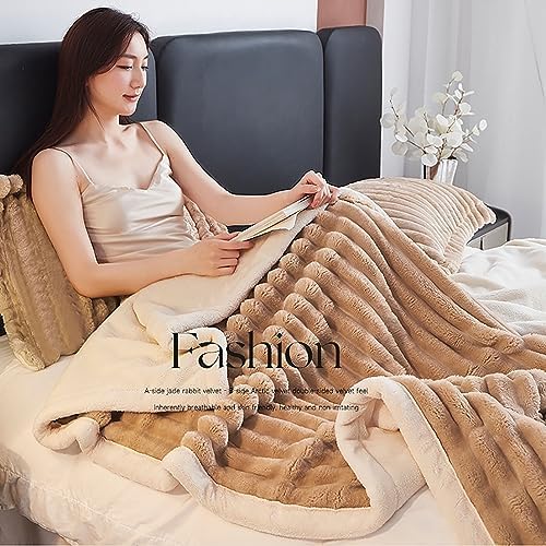 Brown Fleece Throw Blankets, Super Soft Blankets for Women, Cozy