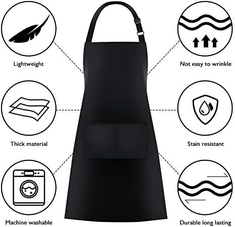 Jubatus 12 Pack Bib Aprons with 2 Pockets Cooking Chef Kitchen Apron