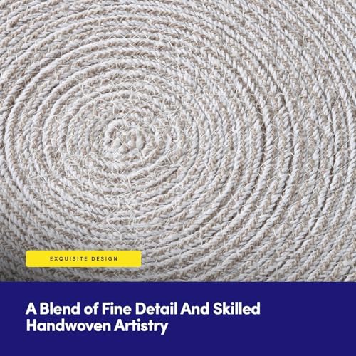 Round Placemats Set of 6-100% Cotton Two-Tone Placemat for Dining