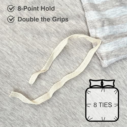 PURE ERA Jersey Duvet Cover Set Heather Beige Stripe Full