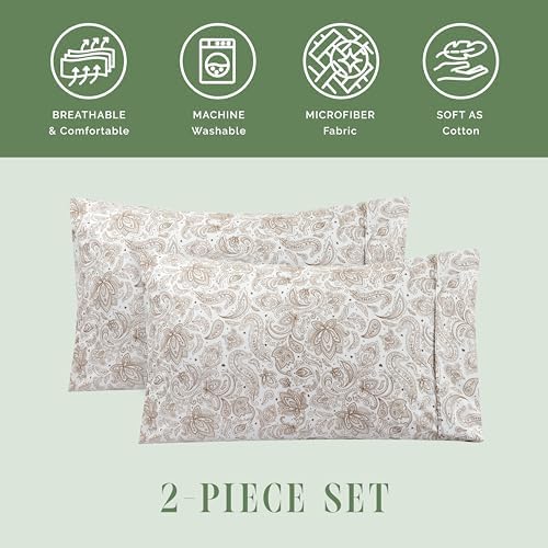 Elegant Comfort Ultra Soft Set of 2 Floral Print Pillowcases - 1500