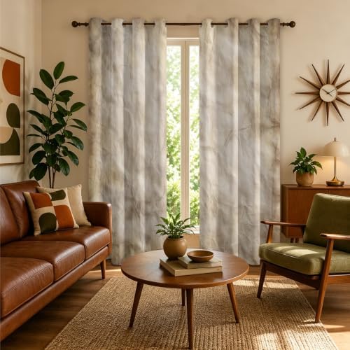 Distressed Blackout Curtains 84 Inch Length 2 Panels Set, Modern