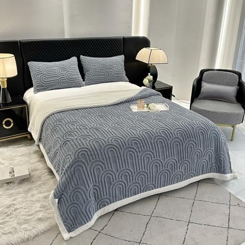 UKELER Sherpa Fleece Blanket 60 × 80 inch, Ultra Soft Twin Size Throw