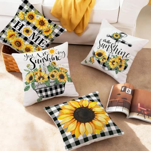 pinata Throw Pillow Covers 20x20, Sunflower Decor, Outdoor Pillow