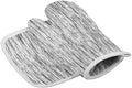 Quilted Cotton Terry Cloth Oven Mitt, Pot Holder Abstract Grey Brush