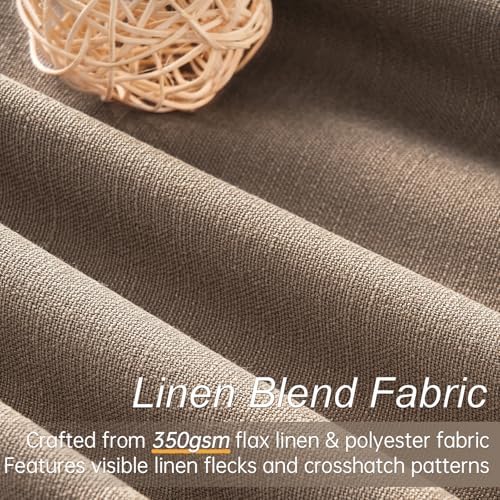 Topfinel 72 Inch Blackout Curtains for Bedroom Heat Blocking Linen