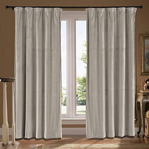 cololeaf Extra Wide Curtain Panels 120" W x 84" L Velvet Curtains Flat