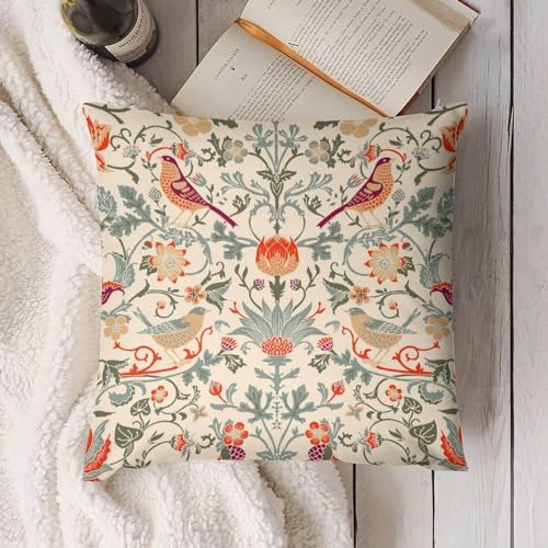 William Morris Throw Pillow Covers 18 "x18 Set of 2, Vintage Art White