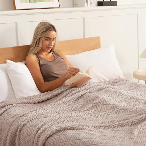 Whale Flotilla Soft Fleece King Size Blanket for Bed, Camel