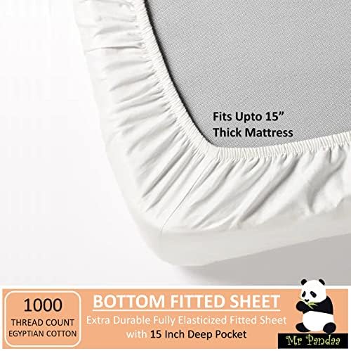 Real 1000-Thread-Count 100% Pure Egyptian Cotton |Ivory Color, Top