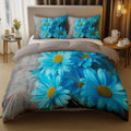 Duvet Cover Print with 2 Pillow Shams Nature Plants Flowers Close-Up