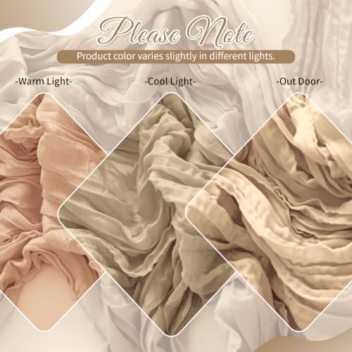 Beige Boho Cheesecloth Table Runner 12 Pack 17x108 Inch Sheer Gauze