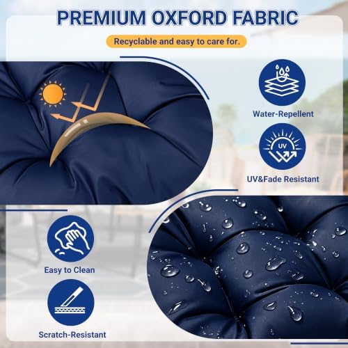 Outdoor Wicker Chair Cushions Set of 3, Waterproof Patio Furniture