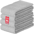 DecorRack 100% Cotton Kitchen Towels 15x25 in, Light Gray Set