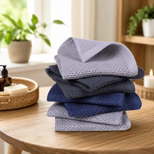 Microfiber Kitchen Towels, 6 Pack, 12 x 12 Inch, Ultra Absorbent