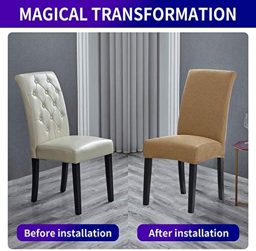Stretch Chair Covers for Dining Room Set of 6, Removable Washable