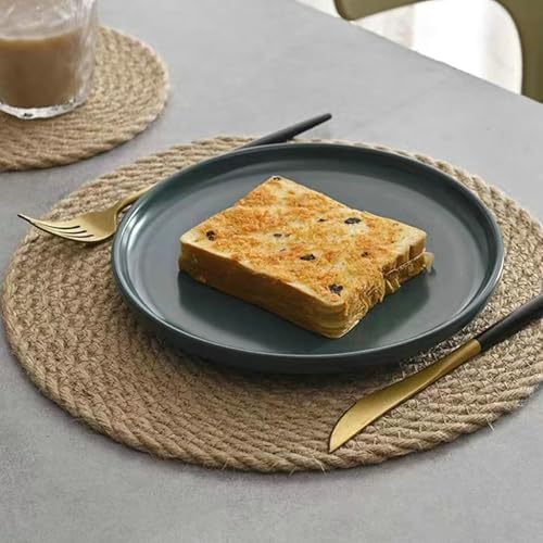 8PC Dining Table Placemats Round, 11.82 Inches Khaki Kitchen Placemats