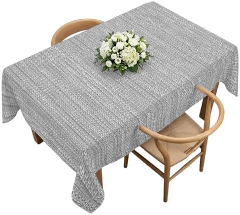 Light Grey Tablecloths 60" x 120”, Country Vintage Minimalist Solid
