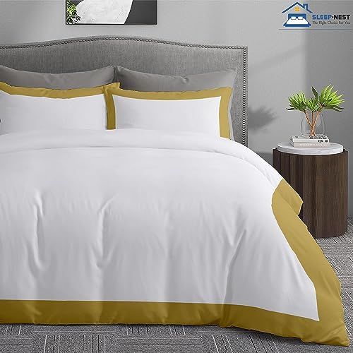 SLEEP-NEST Dual Tone Duvet Cover Set Super King 108"x98" Long Staple
