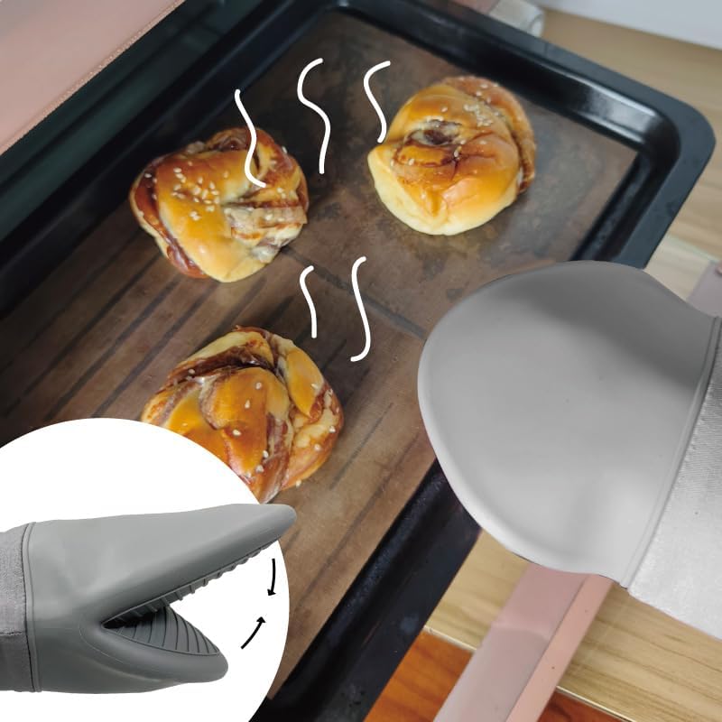Silicone Oven Mitts and Hot Pads Set – Heat Resistant to 500°F