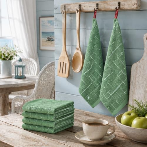 8-Pack Cotton Terry Kitchen Dish Cloths, 12 x 12 Inches