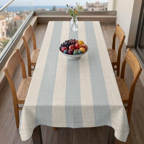 Minimalist Grey Stripes Rectangle Tablecloth 60x120 Inches,Vintage