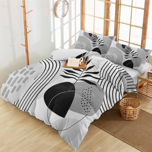 Duvet Cover Set Full, Bohemian Arch Abstract Geometric 3 Piece Bedding