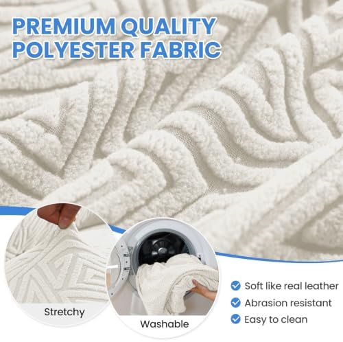CYCMCAO 4 Piece Stretch Sofa Covers for 3 Cushion Couch, Sofa 71"-91"