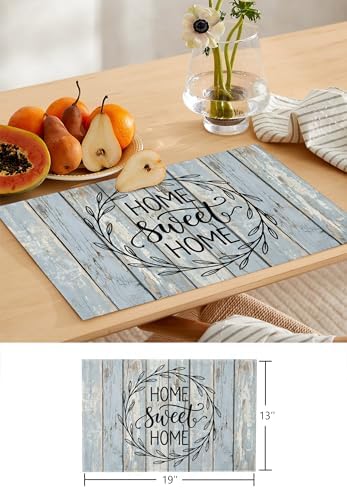 Classic Plank Table Runner and Placemats Set of 4 Traditional