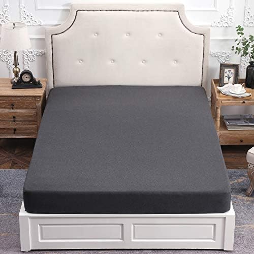PURE ERA Jersey Fitted Sheet Only Heather Charcoal Grey King