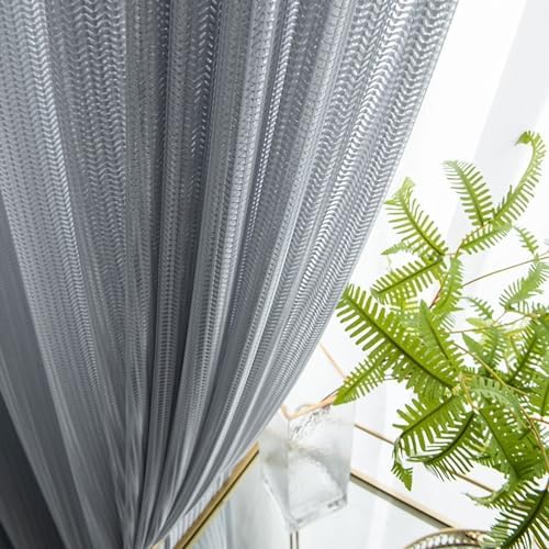 Curtains Voille 2 Panel Set,2 x 34W x 63H,Curtains for Bedroom Sheer