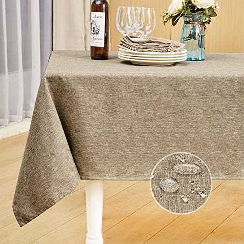 Mebakuk Rectangle Table Cloth Linen Farmhouse Tablecloth Waterproof