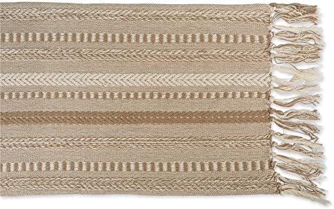 DII Farmhouse Braided Stripe Table Runner Collection, 15x72