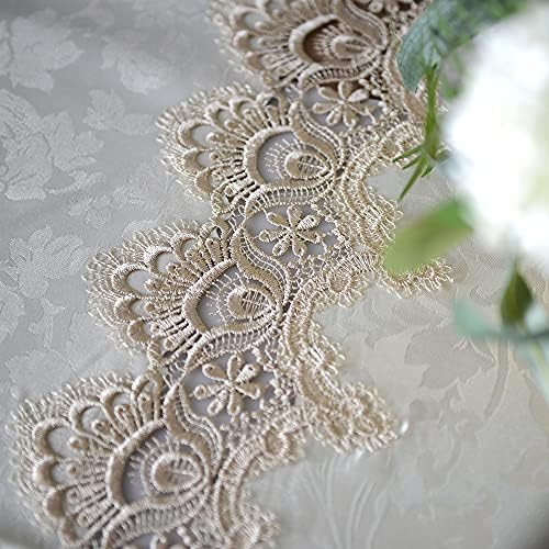 ARTABLE Oval Lace Tablecloth Light Brown Vintage Farmhouse