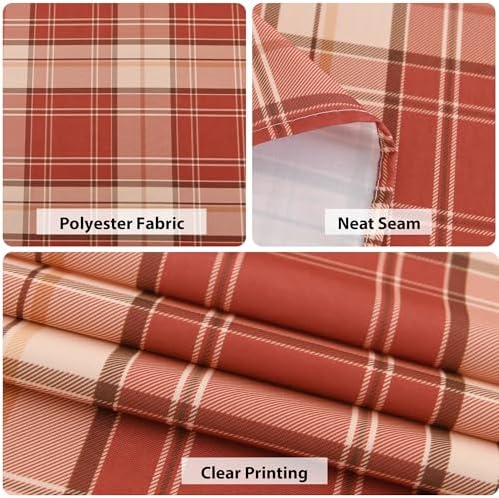 Hiasan Waterproof Checkered Tablecloth Square 70 x 70 Inch, Brick Red