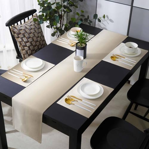 Beige Ombre Table Mats Set of 6 With Table Runner 90 Inches