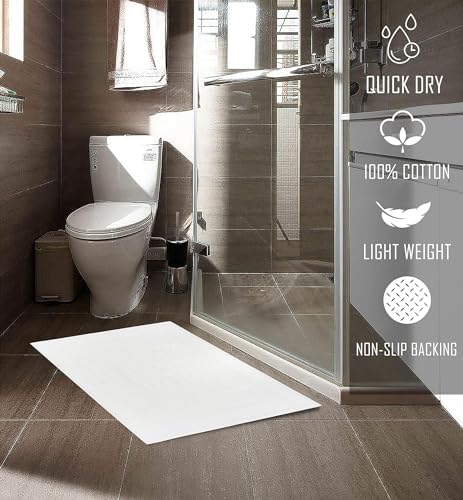 (Pack of 12 100% Cotton White Bath Mat Towel (18x25 Inches) Light