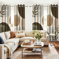 Brown and Beige Blackout Curtains, Light Brown Tan Taupe Boho Mid