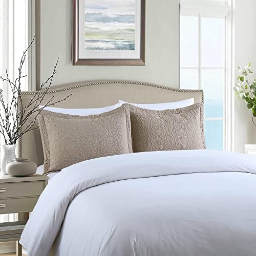 MarCielo 2 Pieces Microfiber Quilted Pillow Shams Soft Pillow Covers
