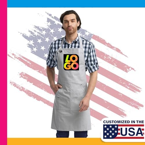 USMG Unisex Calibre Heavy Cotton Canvas Pocket Apron – Custom Full