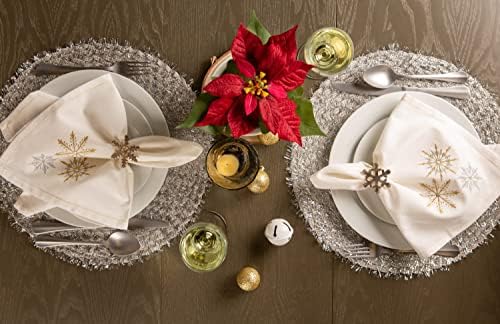 DII Holiday Dining Table Linen Sparkle Metallic Kitchen Décor, Napkin