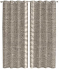 Farmhouse Grey Brown Window Curtains 96 Inch Length 2 Panels Set