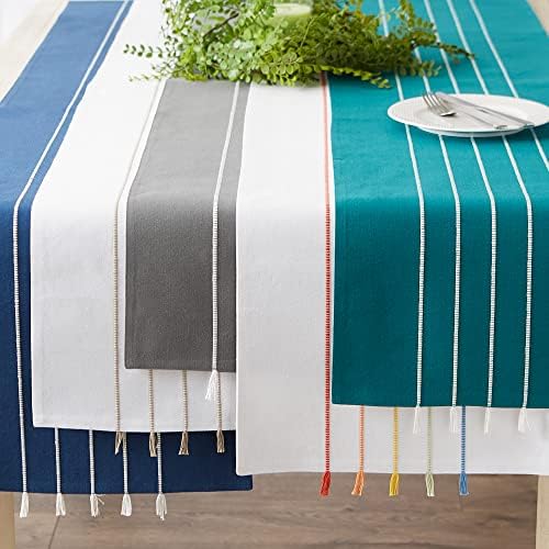 DII Tassel Stripe Tabletop Collection Decorative, Machine Washable